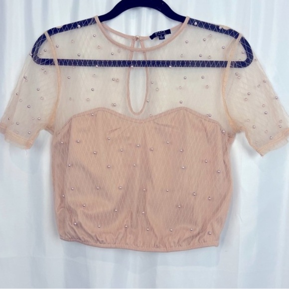 Privy Pearl Sheer Mesh Top - Picture 3 of 13